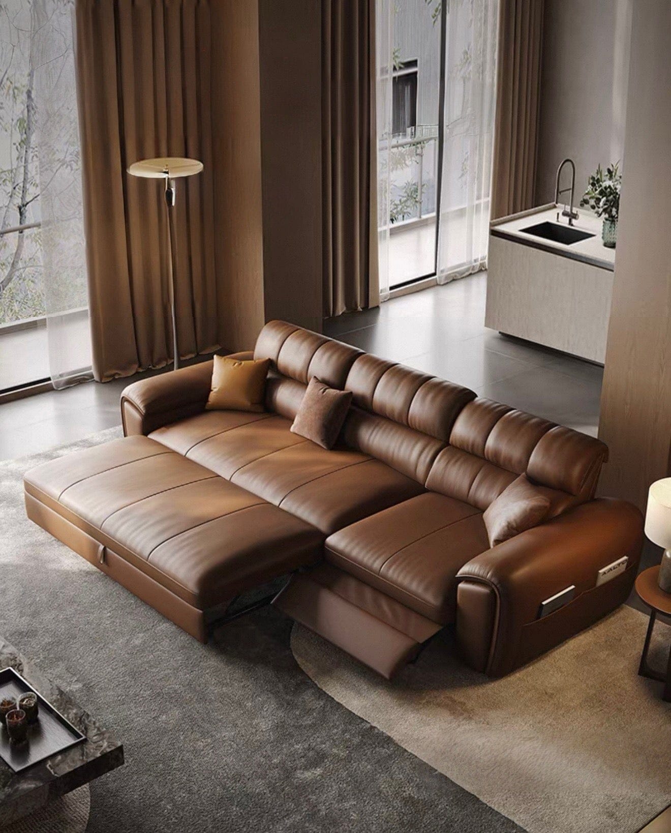 Home Atelier Christen Electric Recliner Leather Sofa Bed
