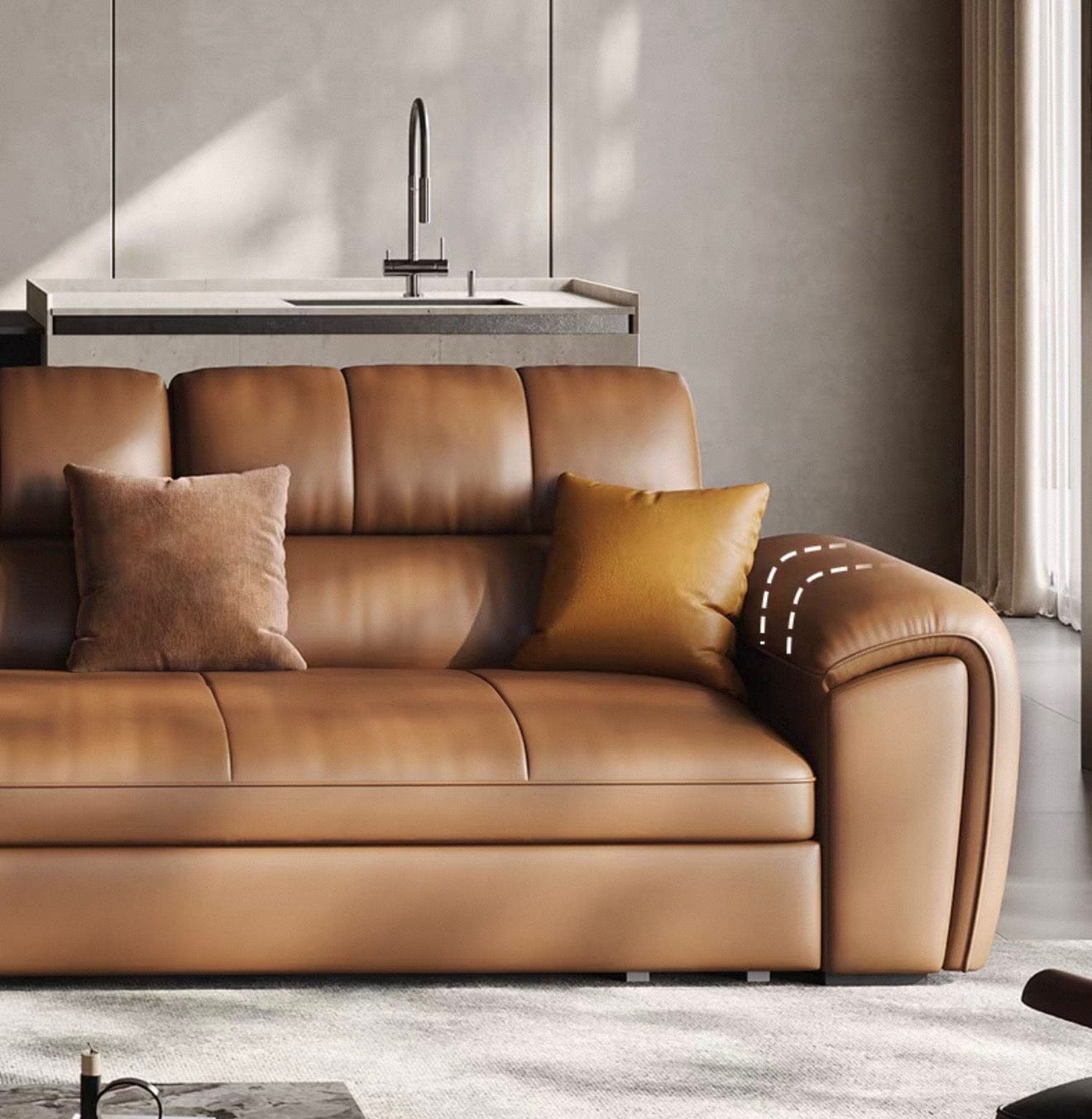 Home Atelier Christen Electric Recliner Leather Sofa Bed