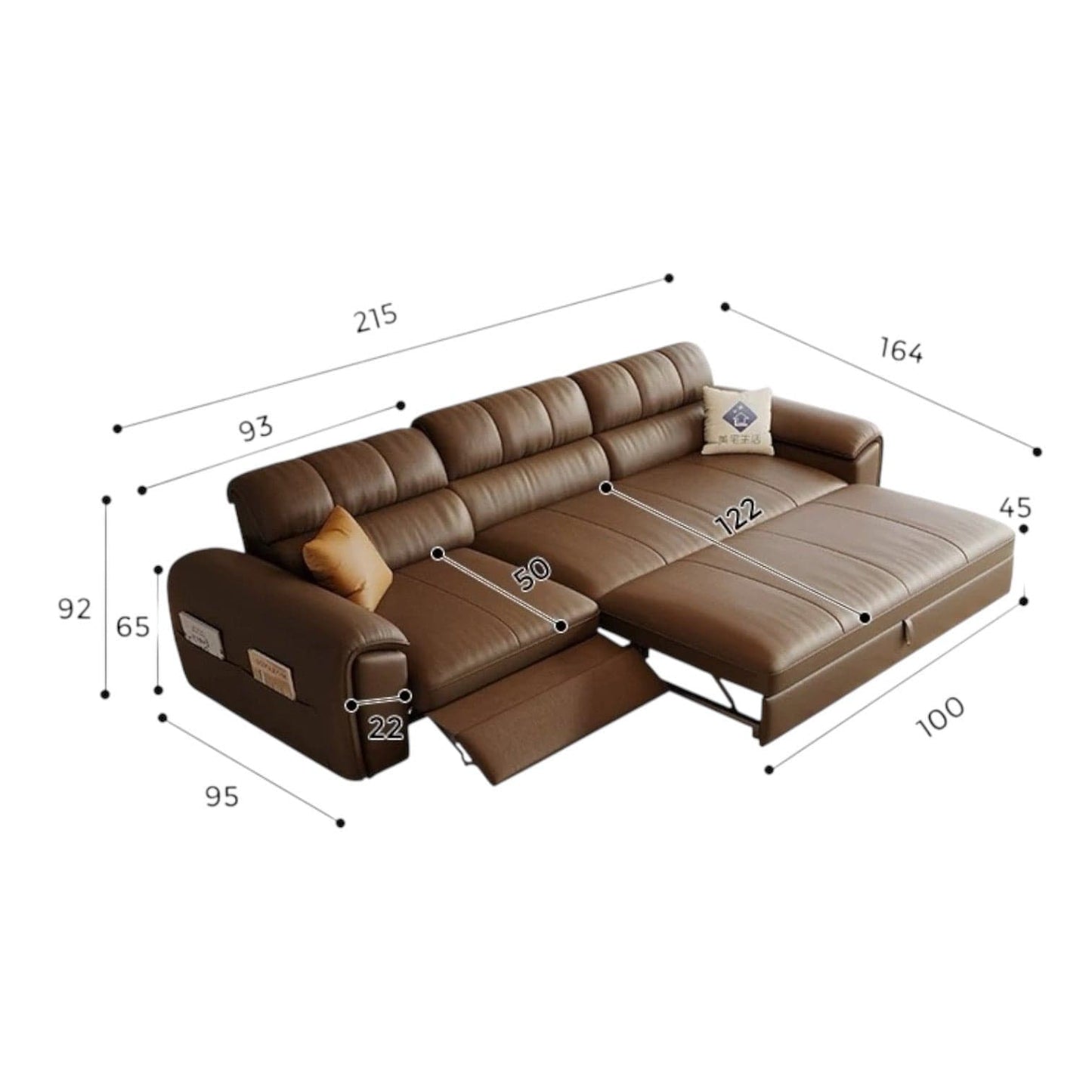 Home Atelier Christen Electric Recliner Leather Sofa Bed