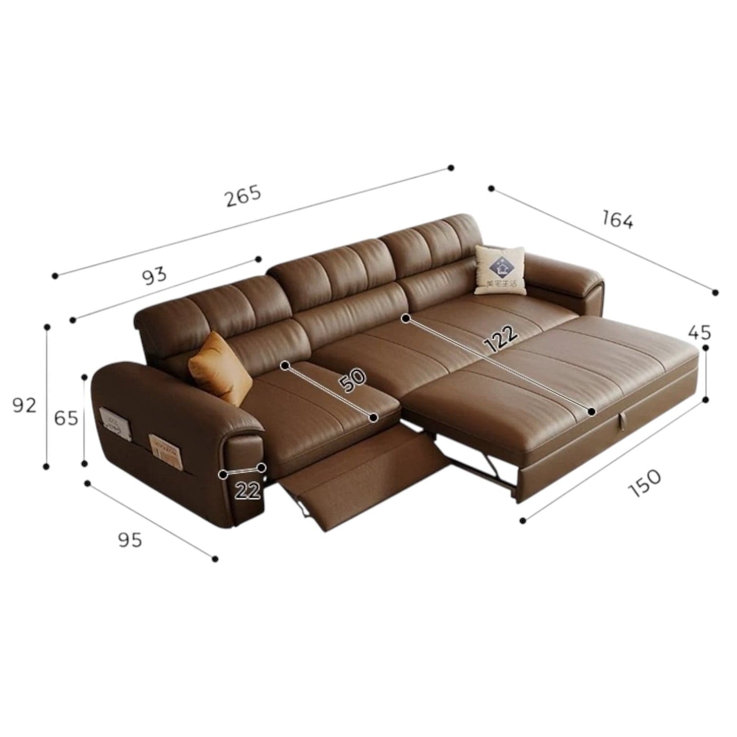Home Atelier Christen Electric Recliner Leather Sofa Bed