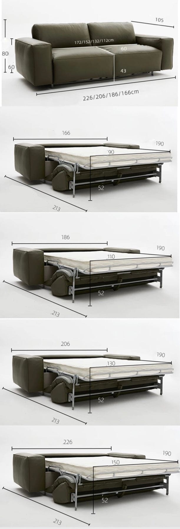 Home Atelier Ciselle Foldable Sofa Bed with Mattress