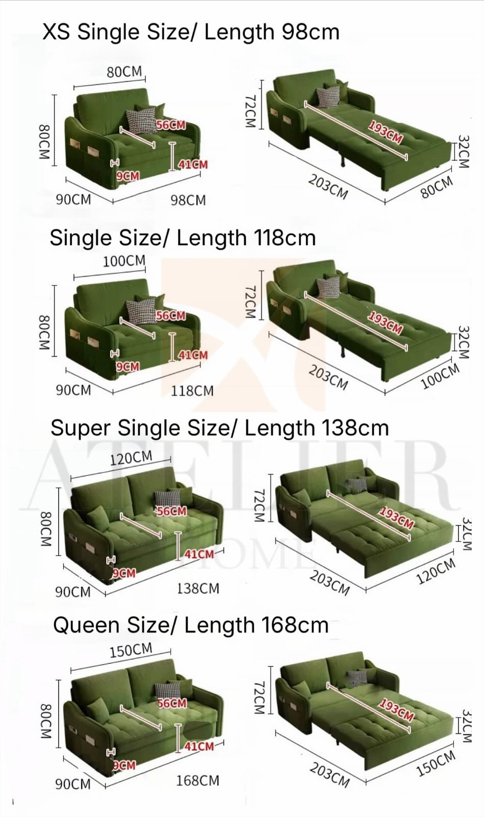 Home Atelier Clavo Pull-out Storage Sofa Bed (Copy)