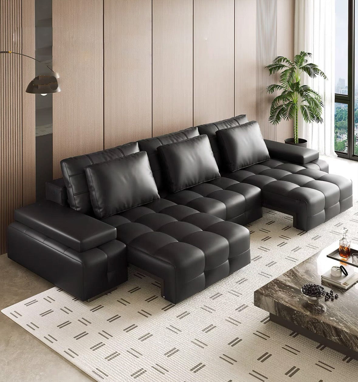 Home Atelier Claymore Electric Motorized Leather Sofa Bed