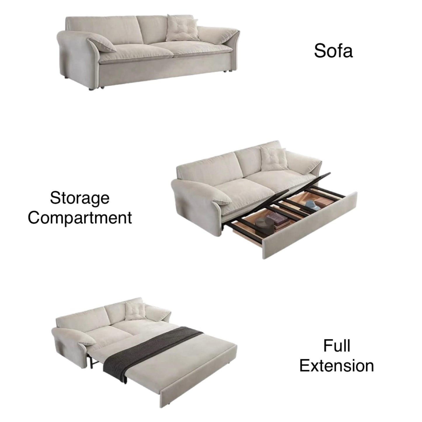 Home Atelier Clement Scratch Resistant Storage Sofa Bed
