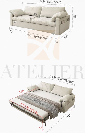 Home Atelier Cloud Foldable Sofa Bed with Mattress