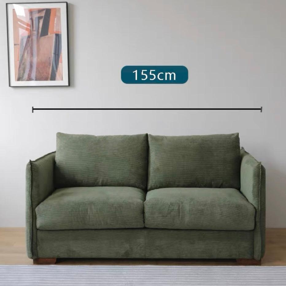 Home Atelier Corduroy Velvet Fabric / Length 155cm / Blue Caleb Foldable Sofa Bed with Mattress