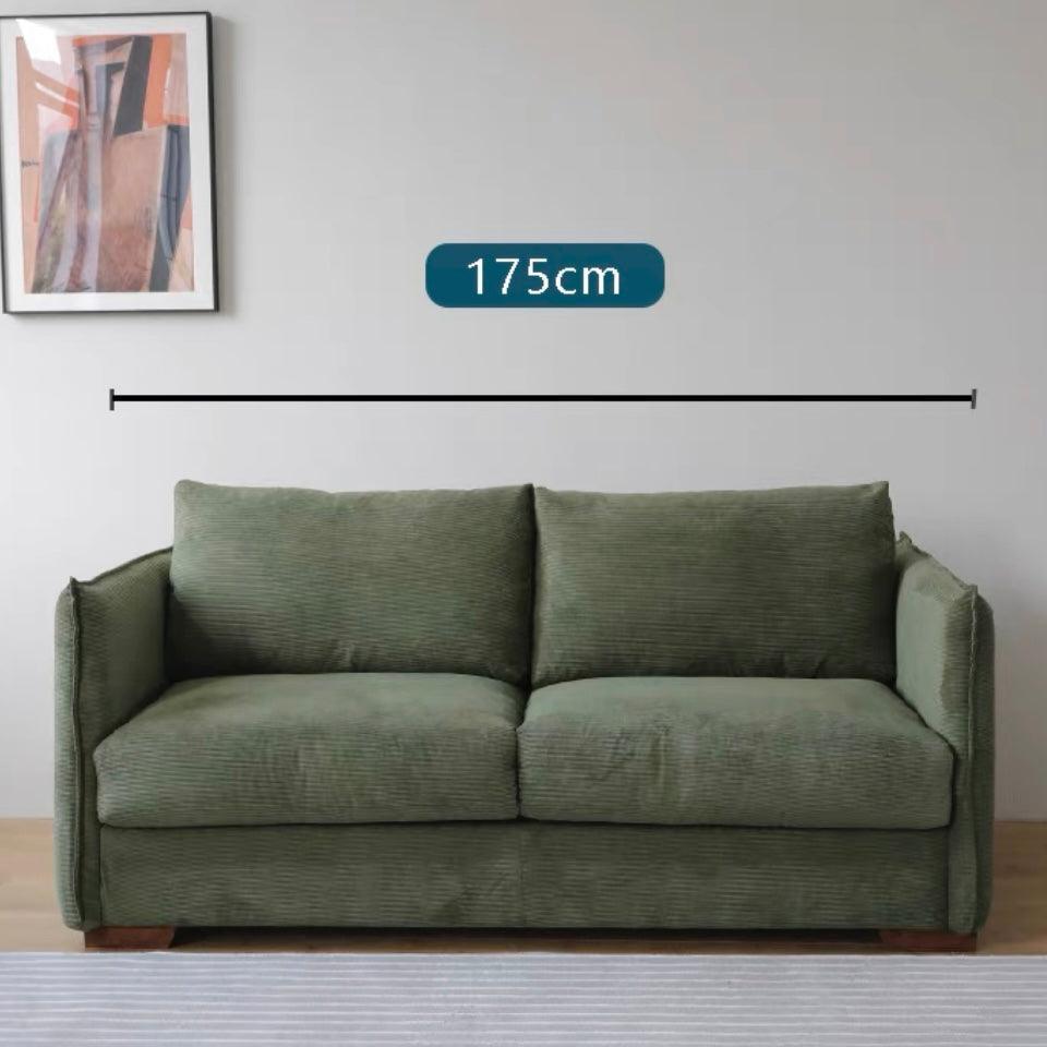 Home Atelier Corduroy Velvet Fabric / Length 175cm / Blue Caleb Foldable Sofa Bed with Mattress