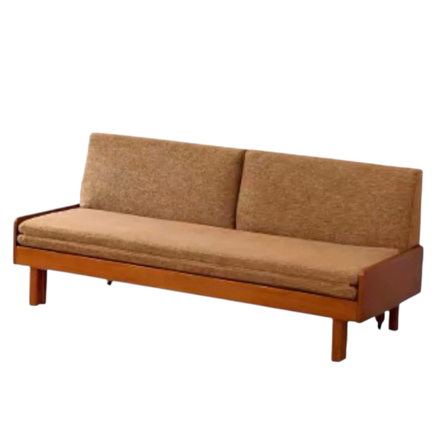 Home Atelier Cotton Fabric / L200 x W130 x H85cm Fraser Wooden Pull-out Sofa Bed