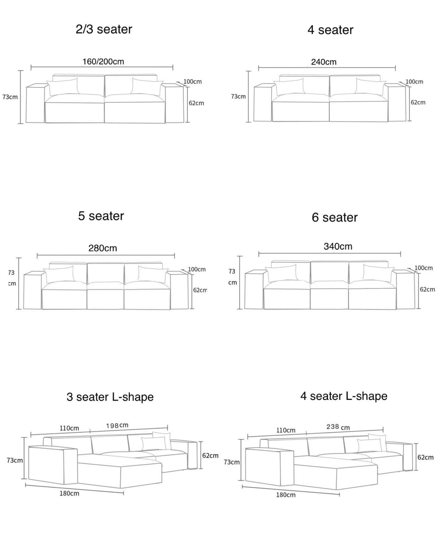 Home Atelier Cotton Linen Fabric / 1 seater / Beige Aureus Sectional Sofa