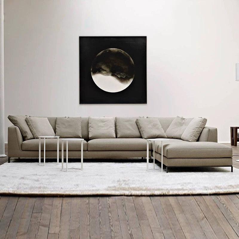 Home Atelier Cotton Linen Fabric / 2 seater/ Length 160cm / Cream Arellano Sectional Sofa