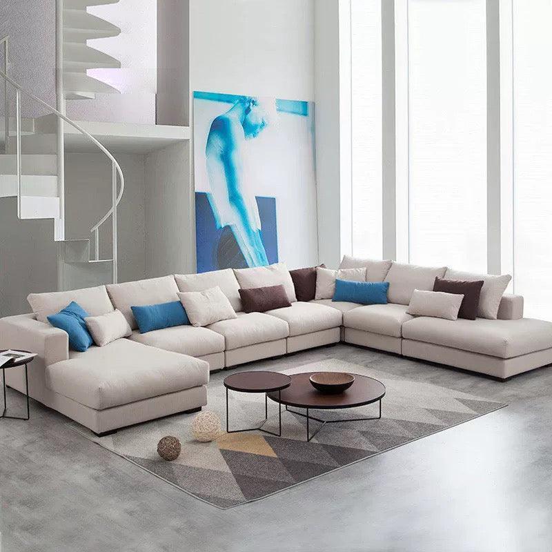 Home Atelier Cotton Linen Fabric / 2 seater/ Length 160cm / Cream Bellini Sectional L-shape Corner Seat Sofa