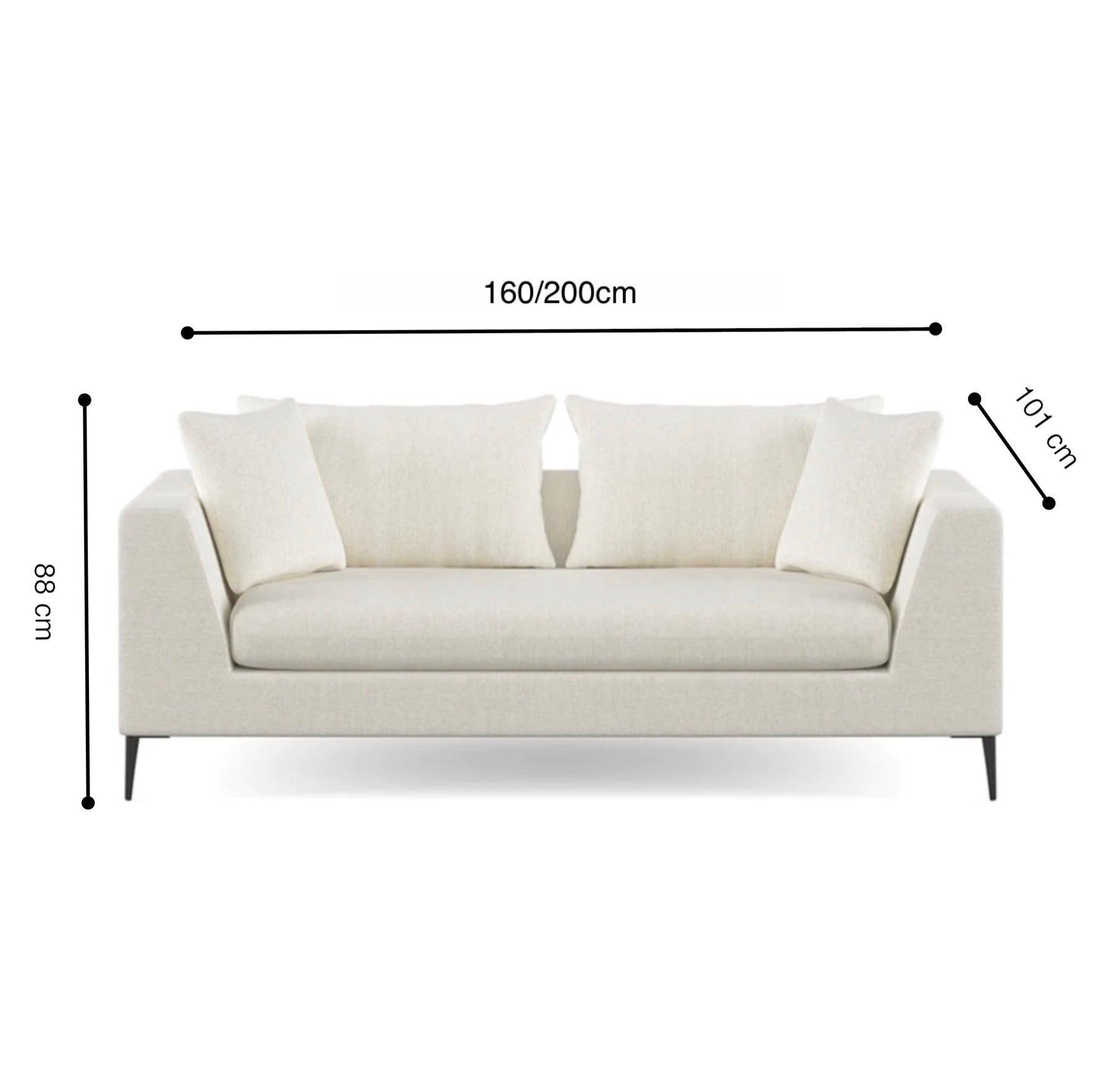 Home Atelier Cotton Linen Fabric / 3 seater/ Length 200cm / Cream Arellano Sectional Sofa
