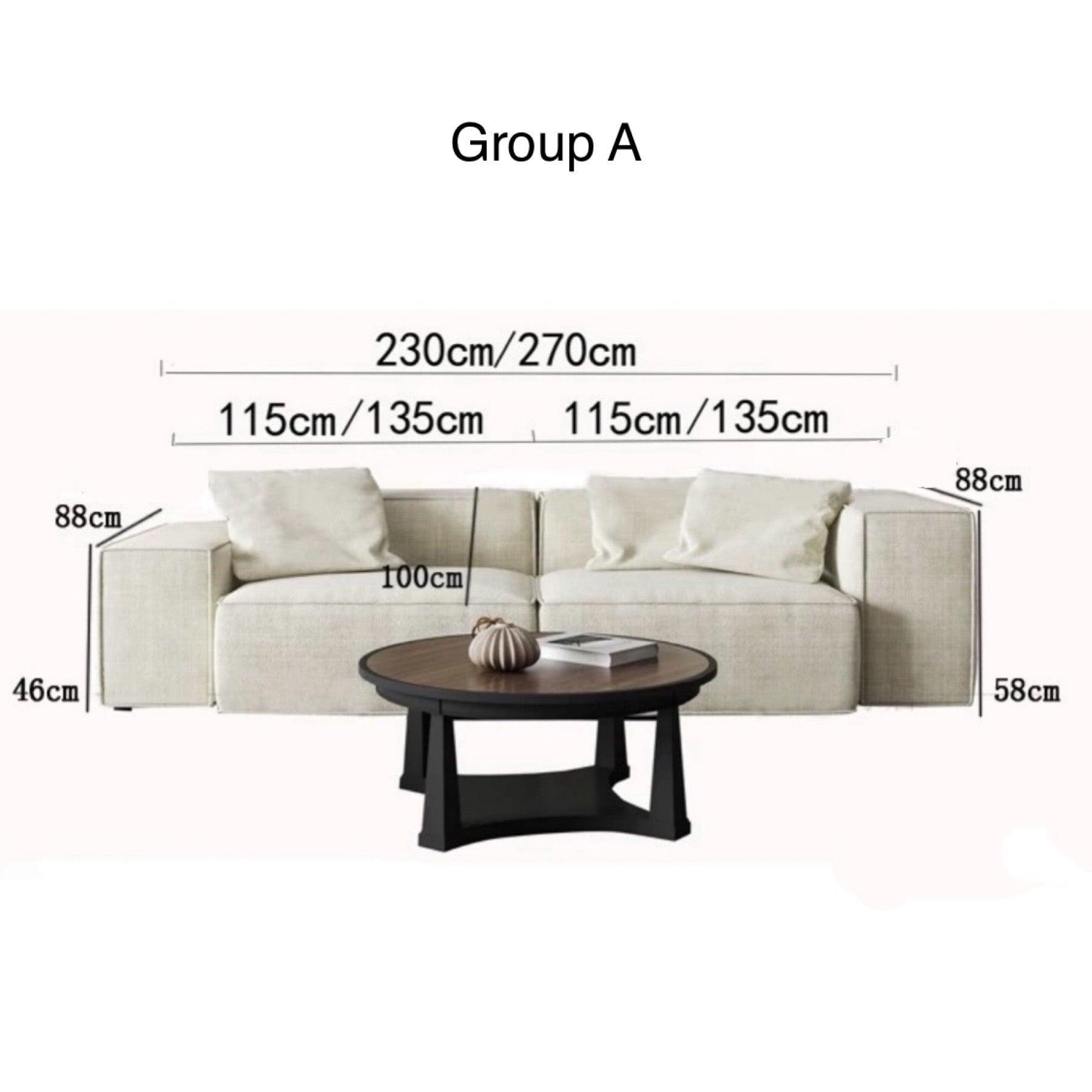 Home Atelier Cotton Linen Fabric / Group A/ Length 230cm / Beige Caprice Sectional Island L-shape Sofa