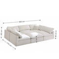 Home Atelier Cotton Linen Fabric / L300 x W170cm Sofa Bed / Cream Cloud Sectional Sofa