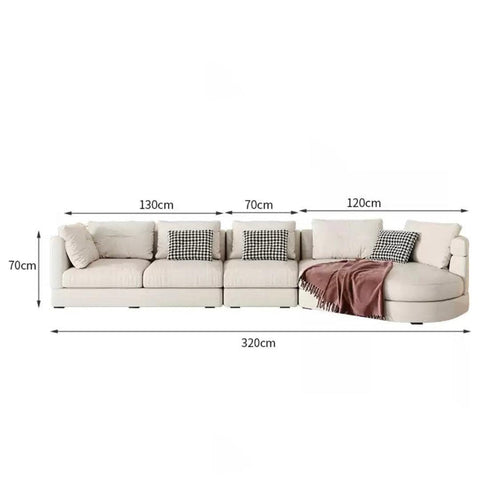 Designer Sectional Round Chaise Sofa