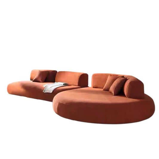 Home Atelier Cotton Linen Fabric / Request for Quote Avian Sectional Round Chaise Designer Sofa