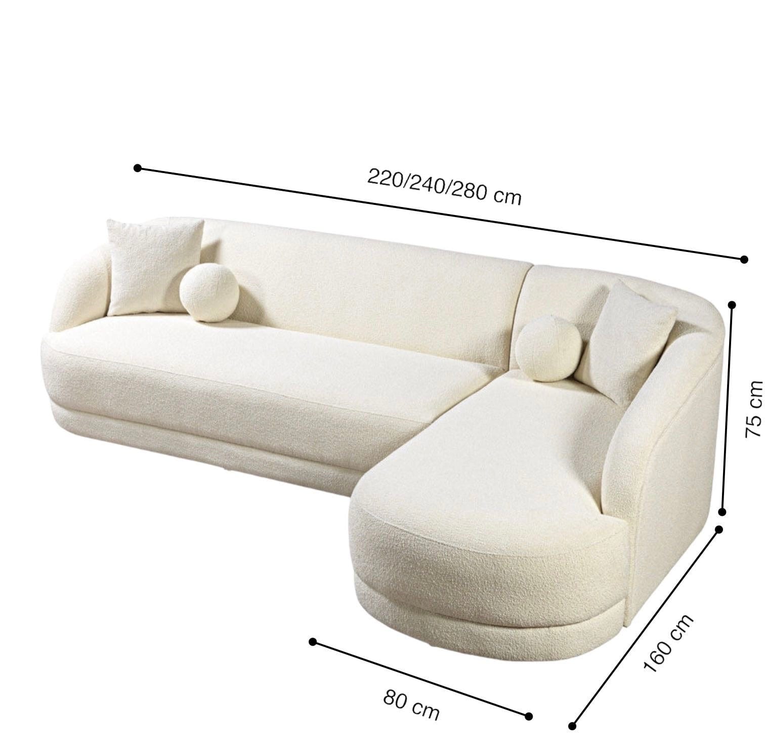 Home Atelier Coven Sectional Boucle Curve Sofa