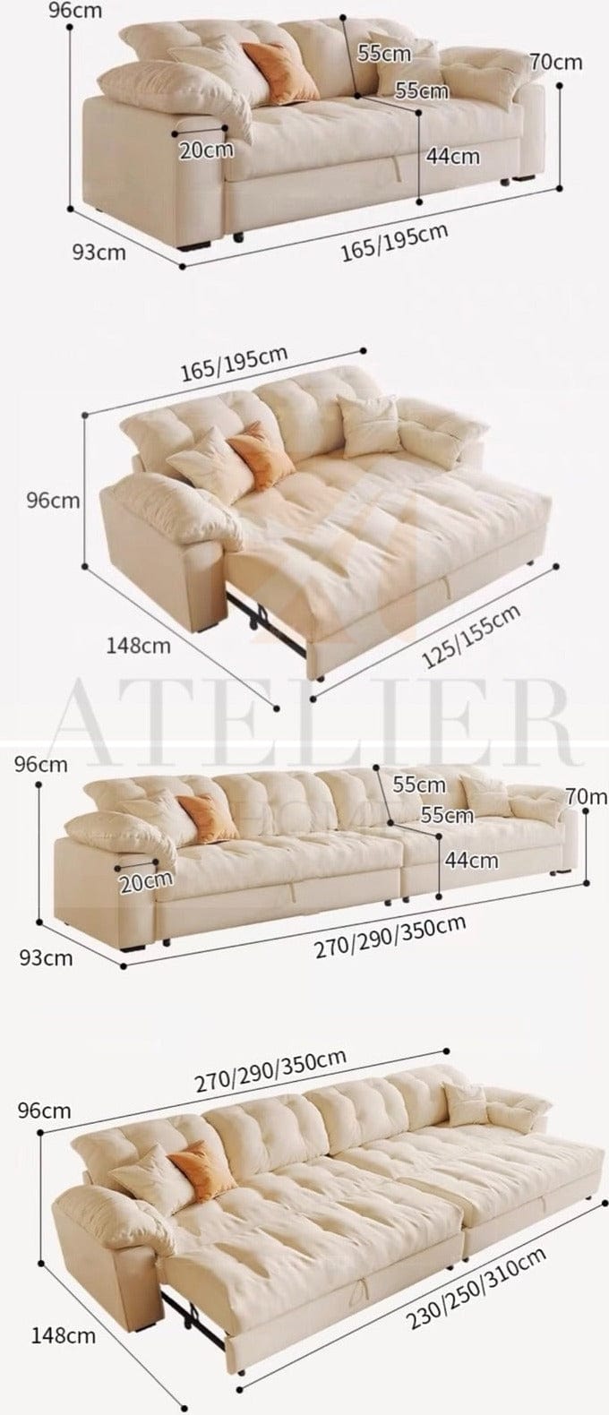 Home Atelier Craig Scratch Resistant Sofa Bed