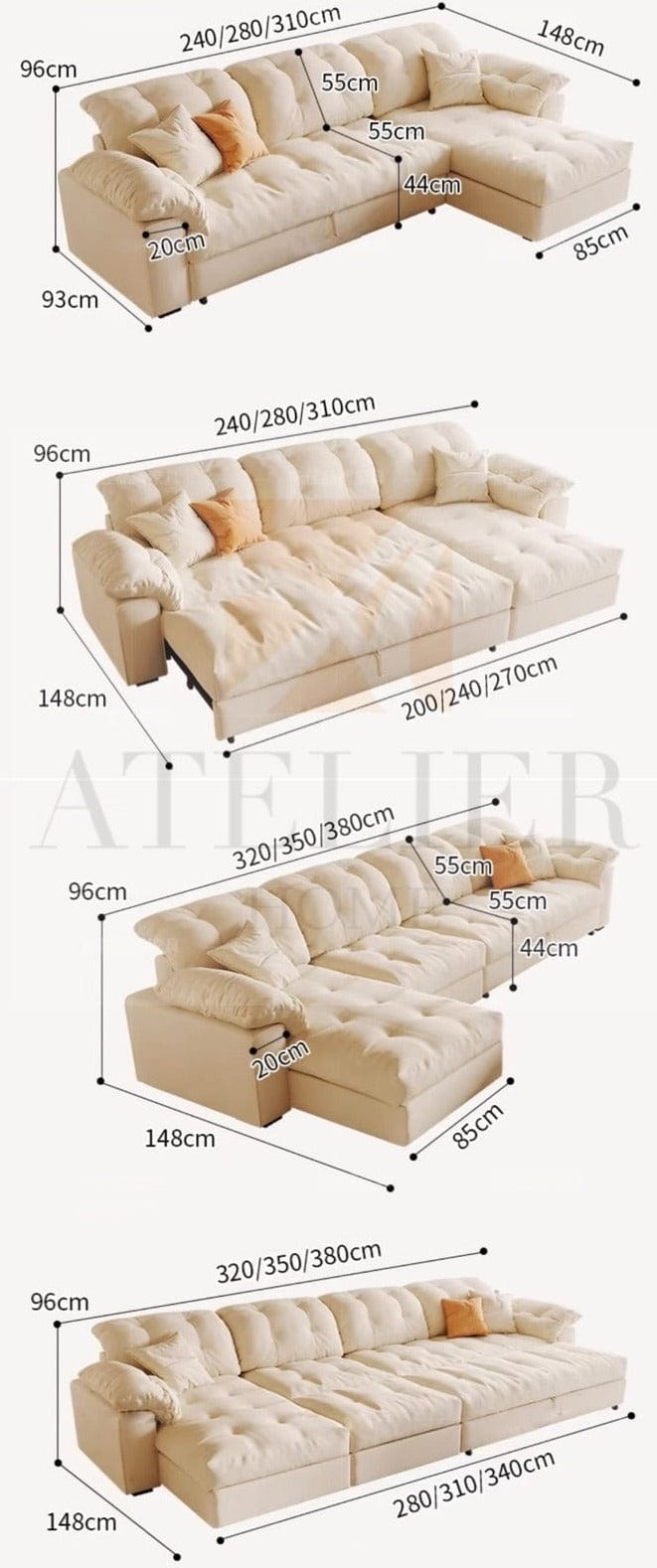 Home Atelier Craig Scratch Resistant Sofa Bed