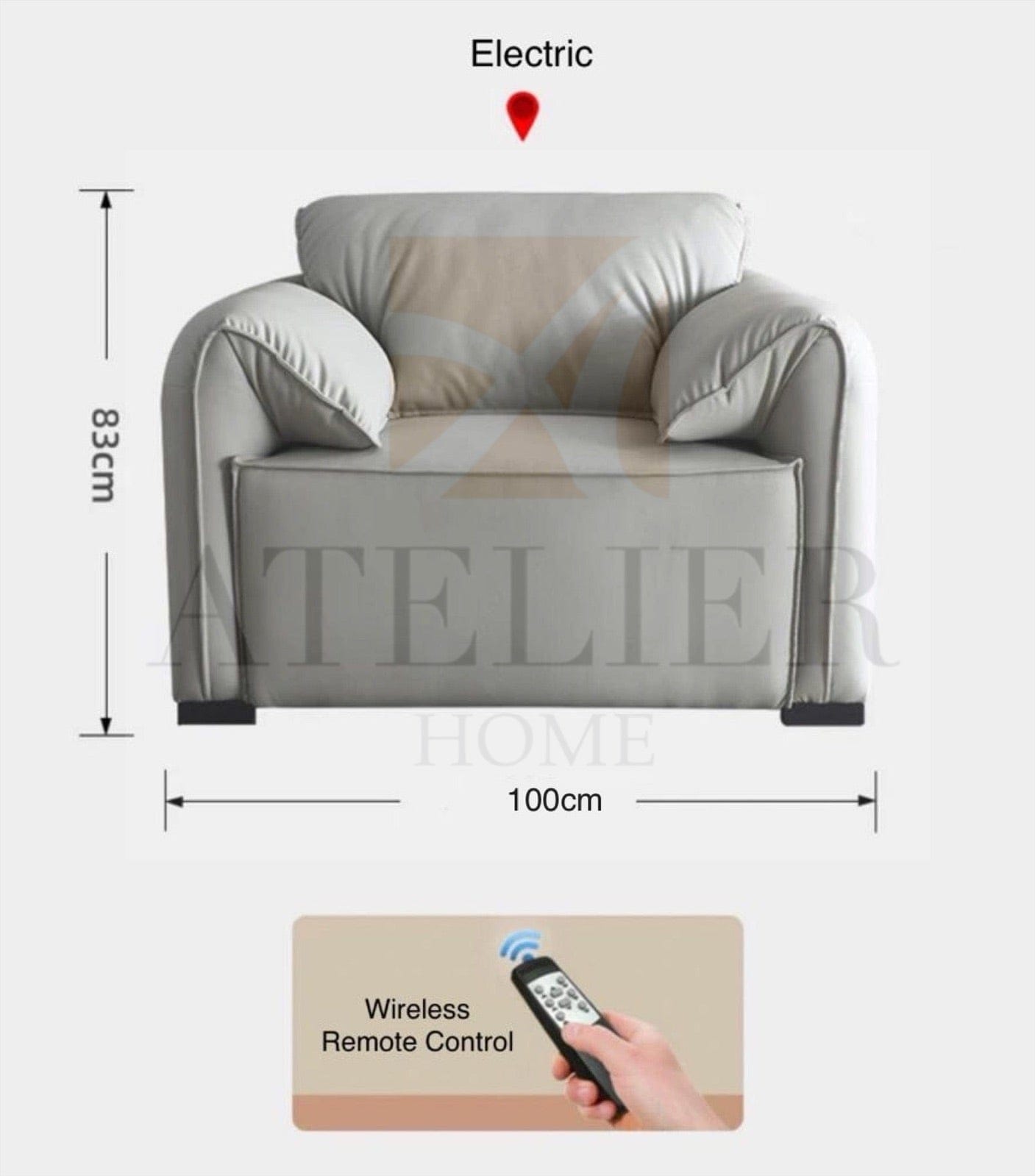 Home Atelier Crystal Electric Motorized Leather Sofa Bed