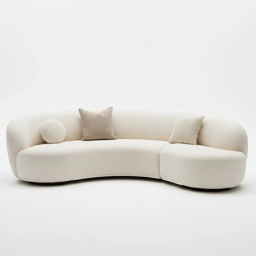 Home Atelier Curved Boucle Fabric Living Room Sofa
