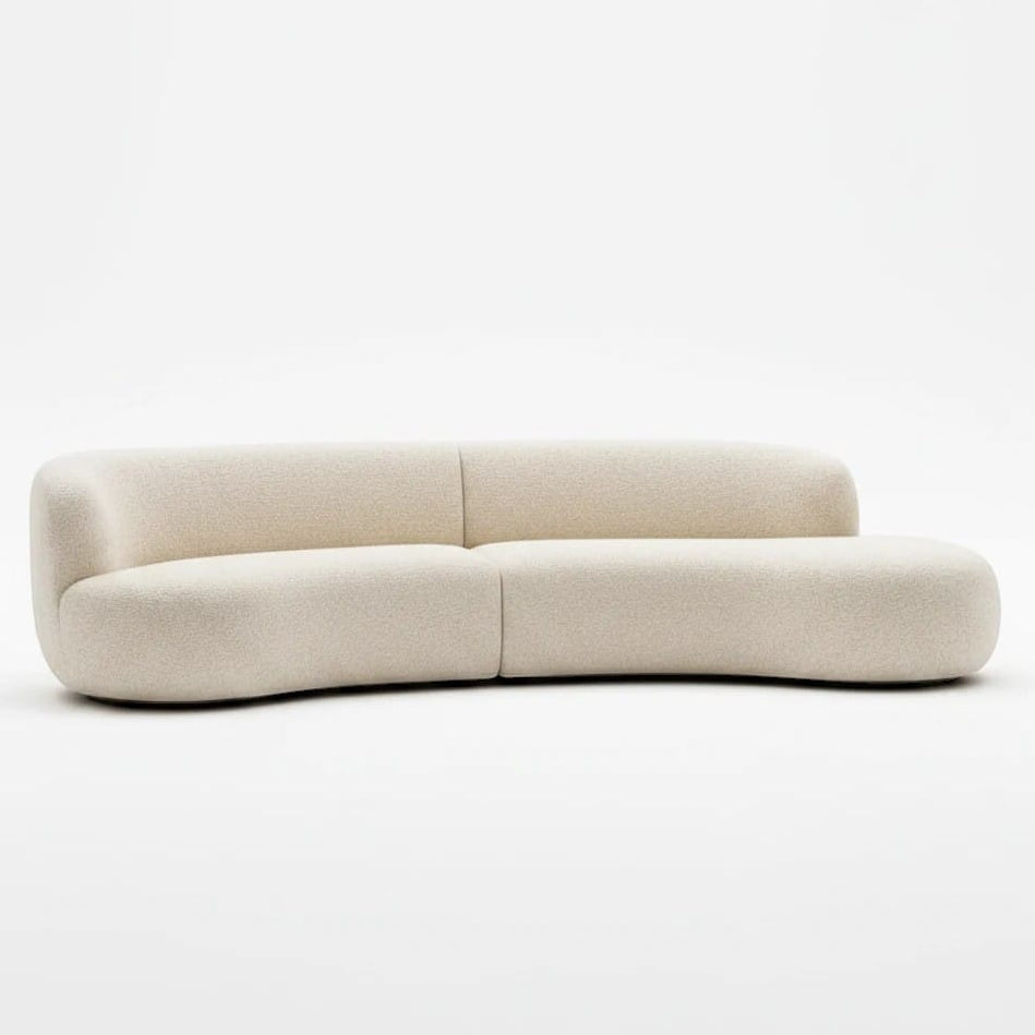 Home Atelier Curved Boucle Fabric Living Room Sofa