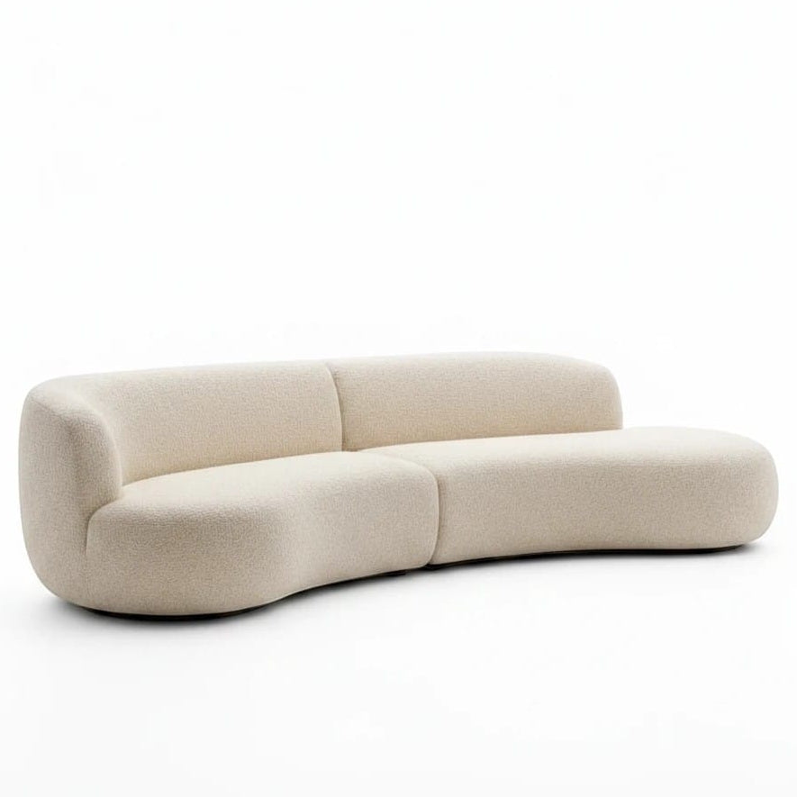 Home Atelier Curved Boucle Fabric Living Room Sofa