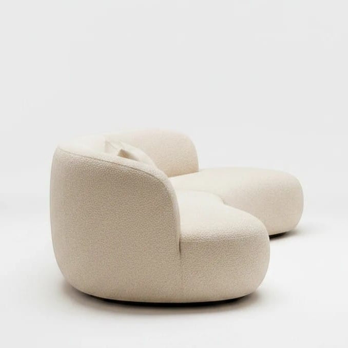 Home Atelier Curved Boucle Fabric Living Room Sofa