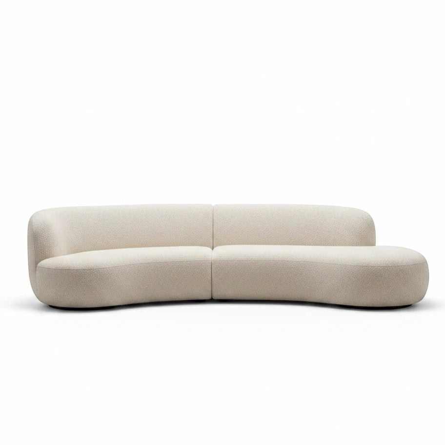 Home Atelier Curved Boucle Fabric Living Room Sofa