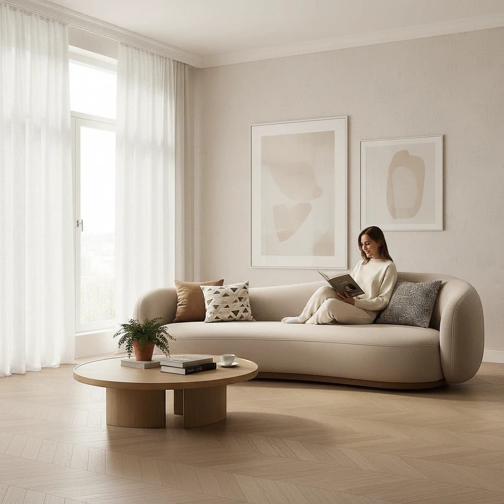 Home Atelier Curved Contemporary Living Room Sofa