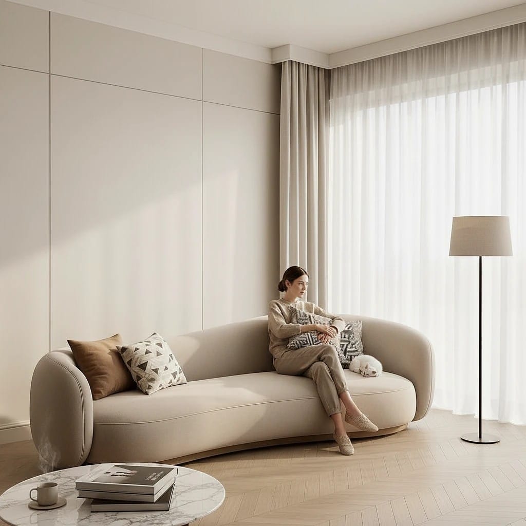 Home Atelier Curved Contemporary Living Room Sofa