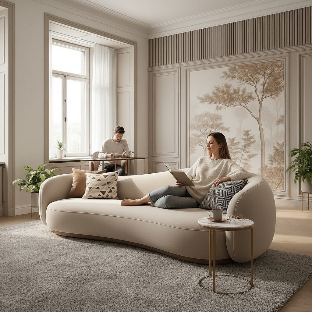 Home Atelier Curved Contemporary Living Room Sofa