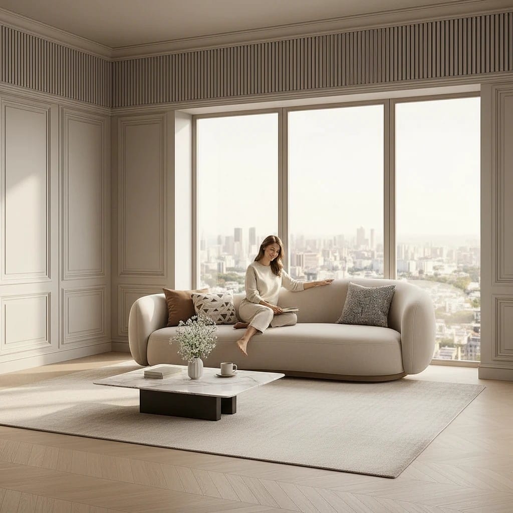 Home Atelier Curved Contemporary Living Room Sofa
