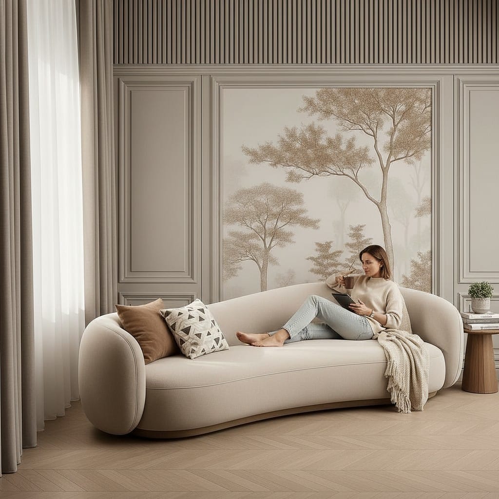 Home Atelier Curved Contemporary Living Room Sofa