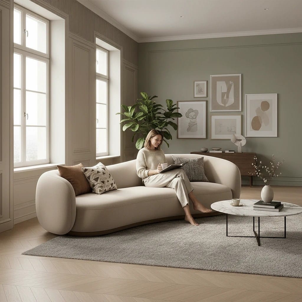 Home Atelier Curved Contemporary Living Room Sofa