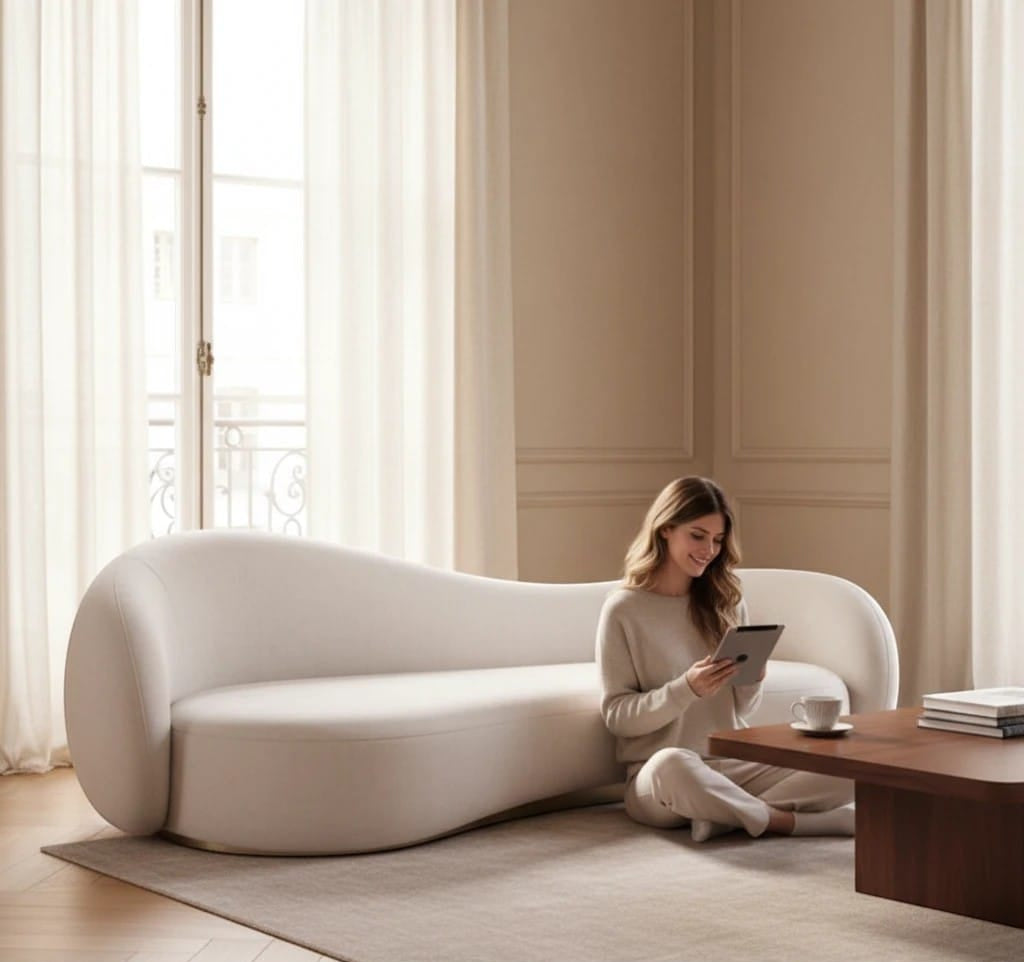 Home Atelier Curved Contemporary Living Room Sofa