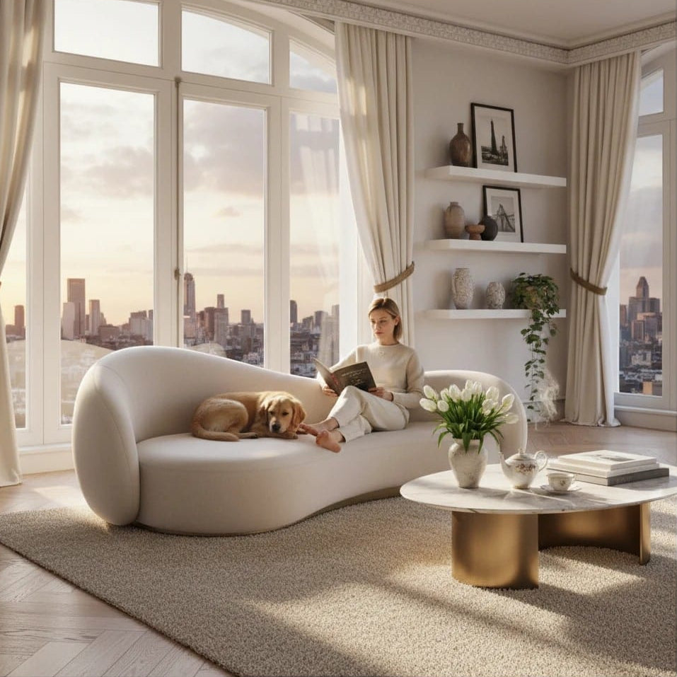 Home Atelier Curved Contemporary Living Room Sofa