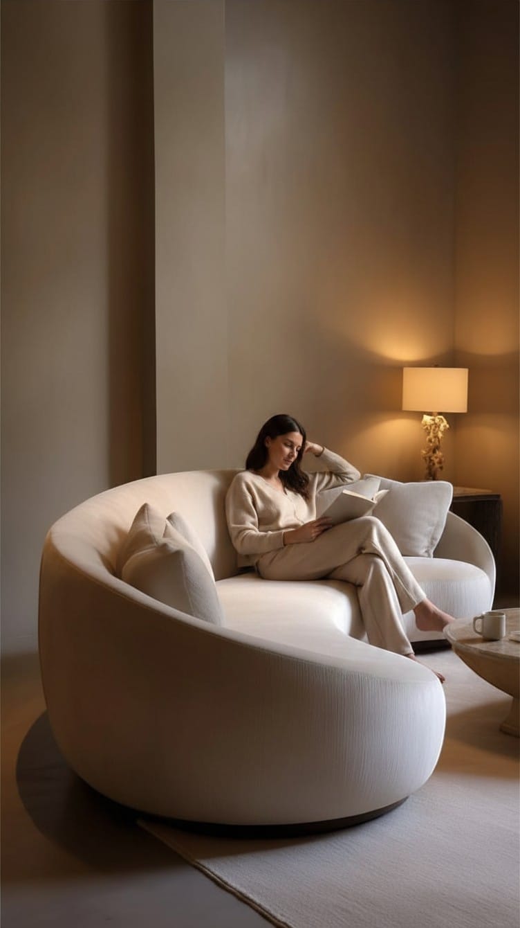 Home Atelier Curved Contemporary Living Room Sofa