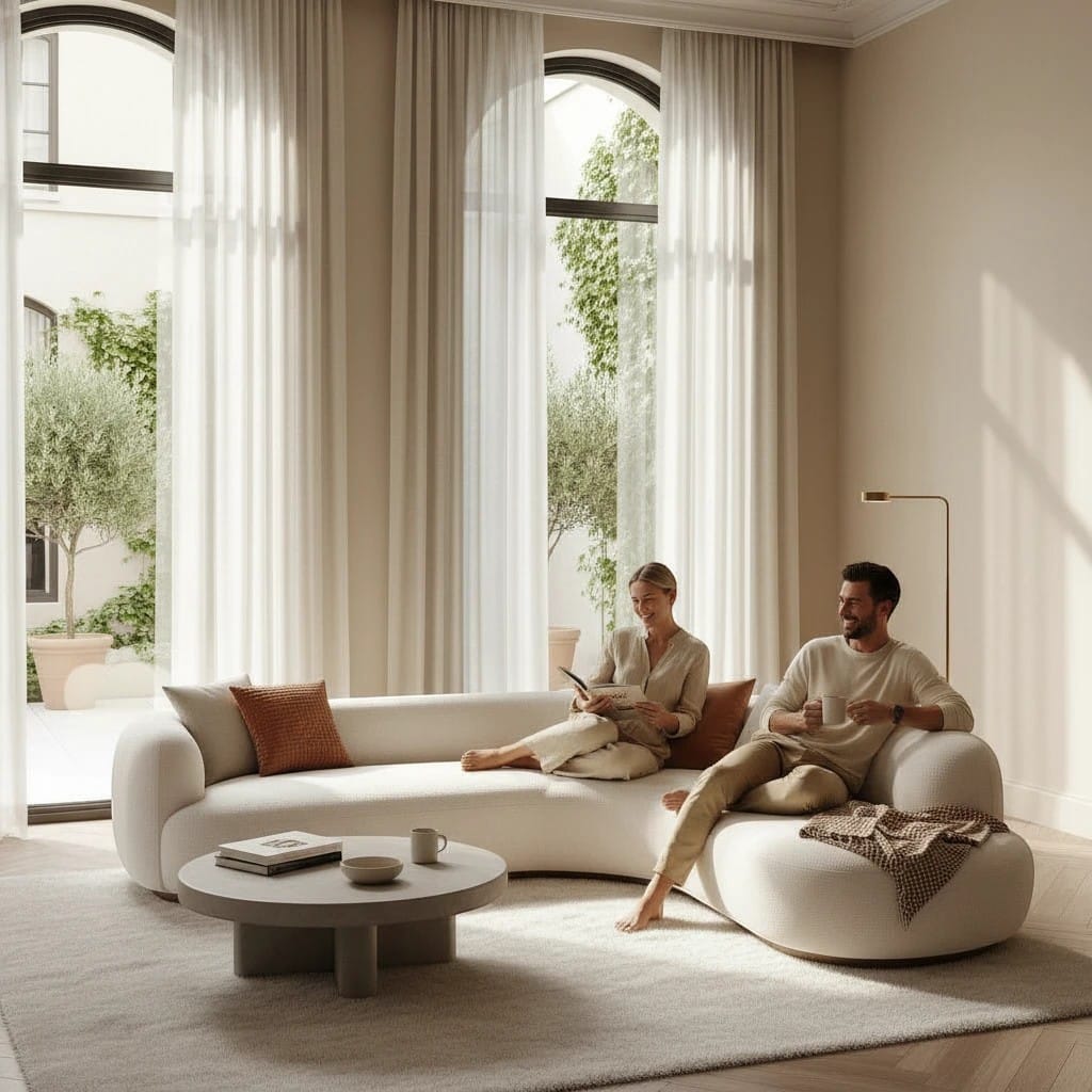 Home Atelier Curved Modern Living Room Sofa