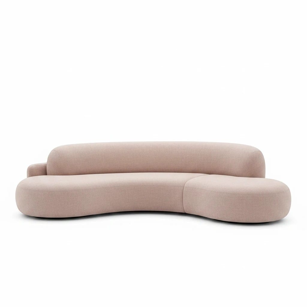 Home Atelier Curved Modern Living Room Sofa and Accent Chair Set