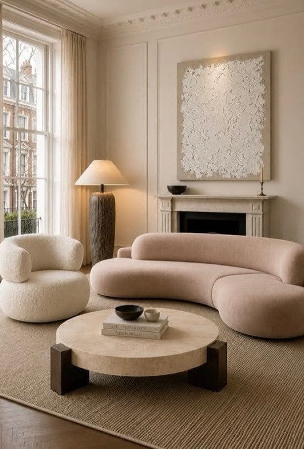 Home Atelier Curved Modern Living Room Sofa and Accent Chair Set