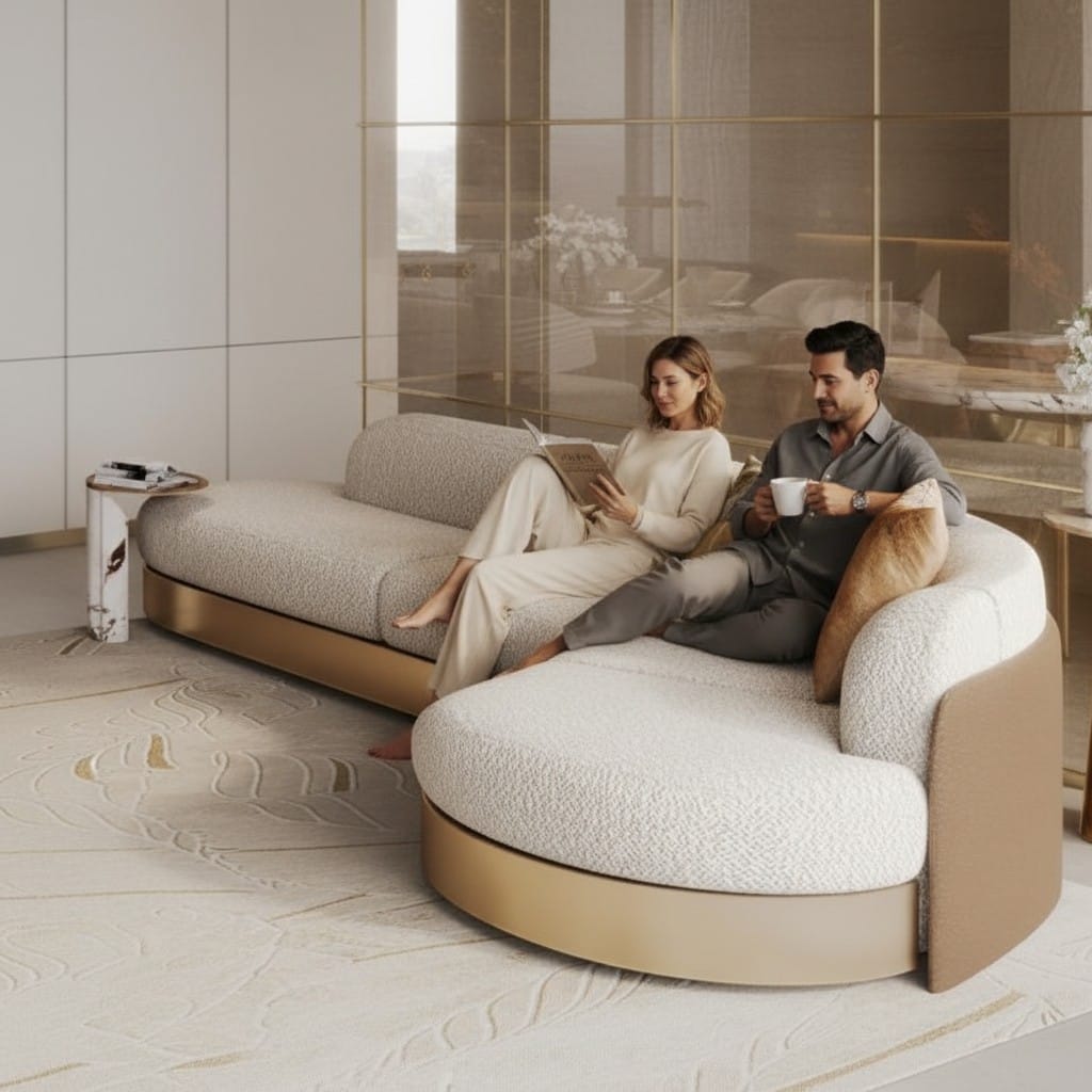 Home Atelier Curved Modern Sectional Sofa for Living Room