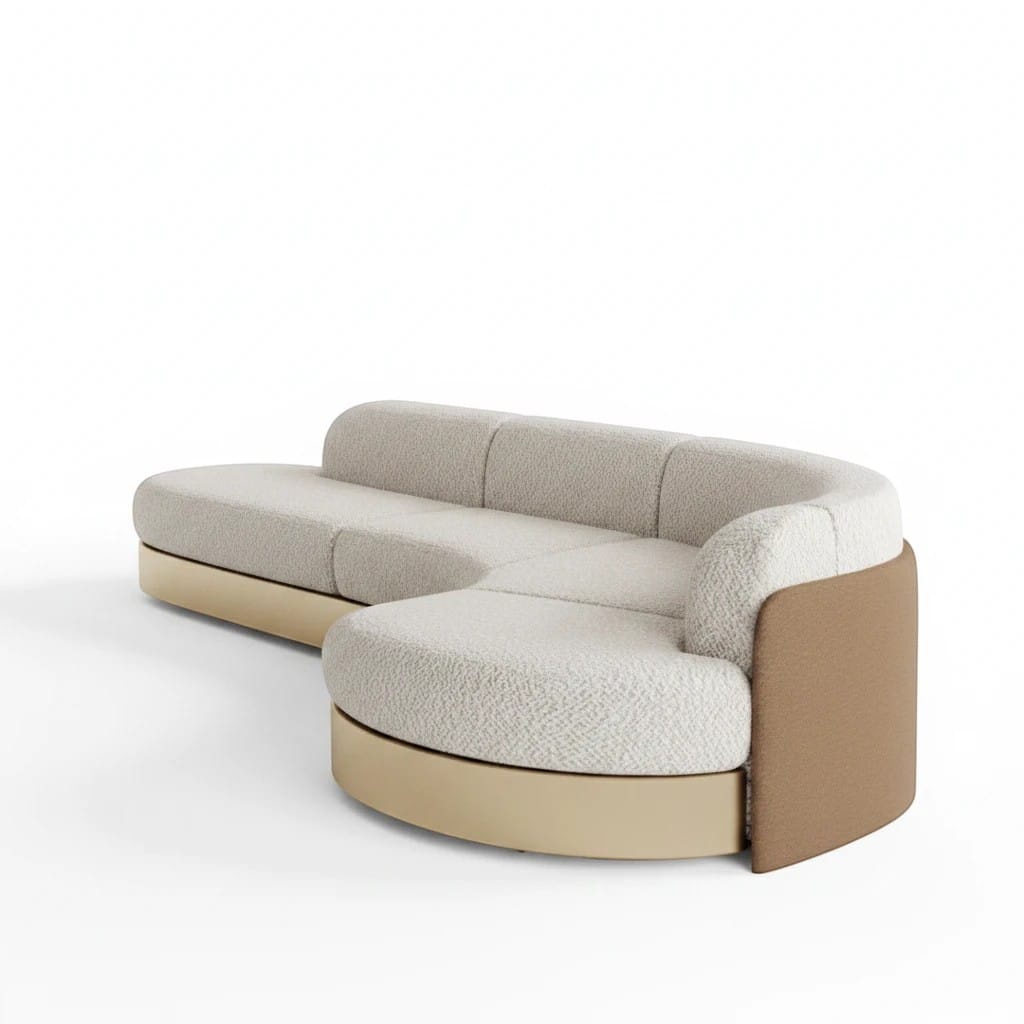 Home Atelier Curved Modern Sectional Sofa for Living Room