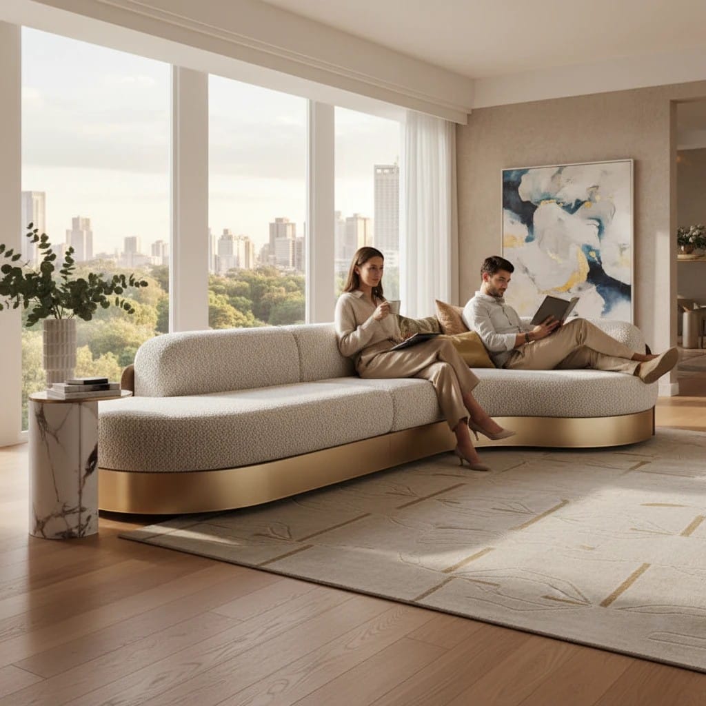 Home Atelier Curved Modern Sectional Sofa for Living Room