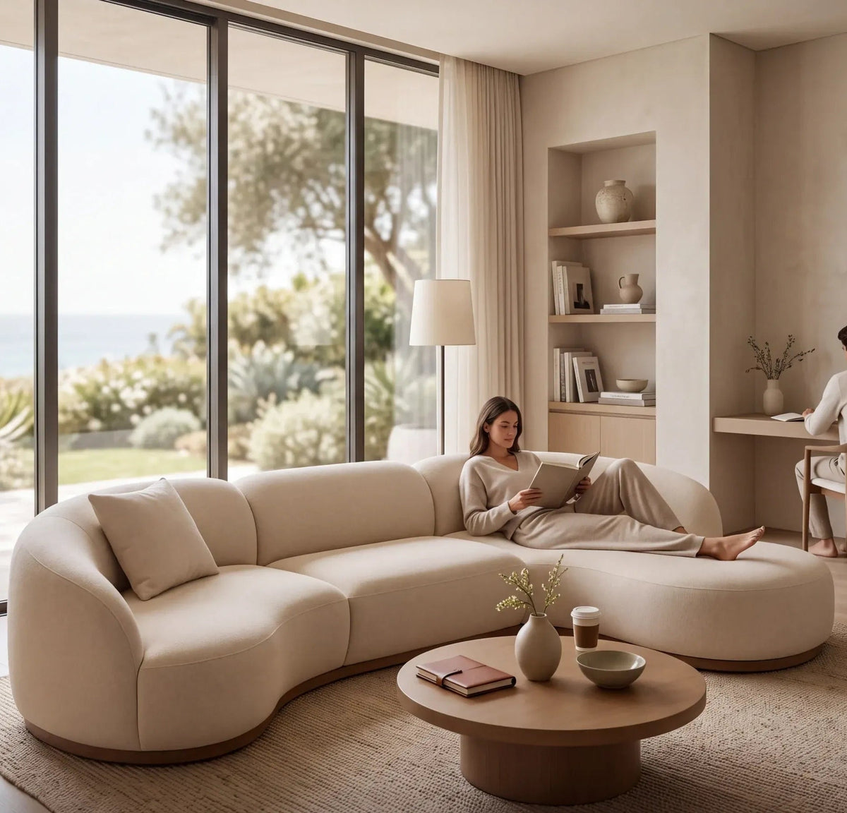 Home Atelier Curved Modern Sectional Sofa for Living Room