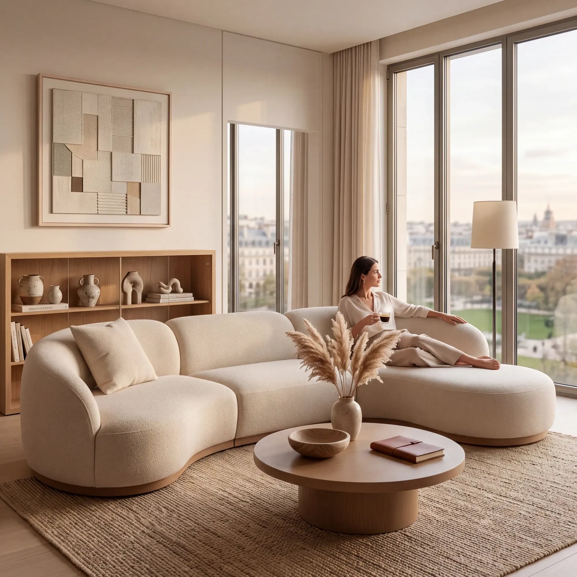 Home Atelier Curved Modern Sectional Sofa for Living Room