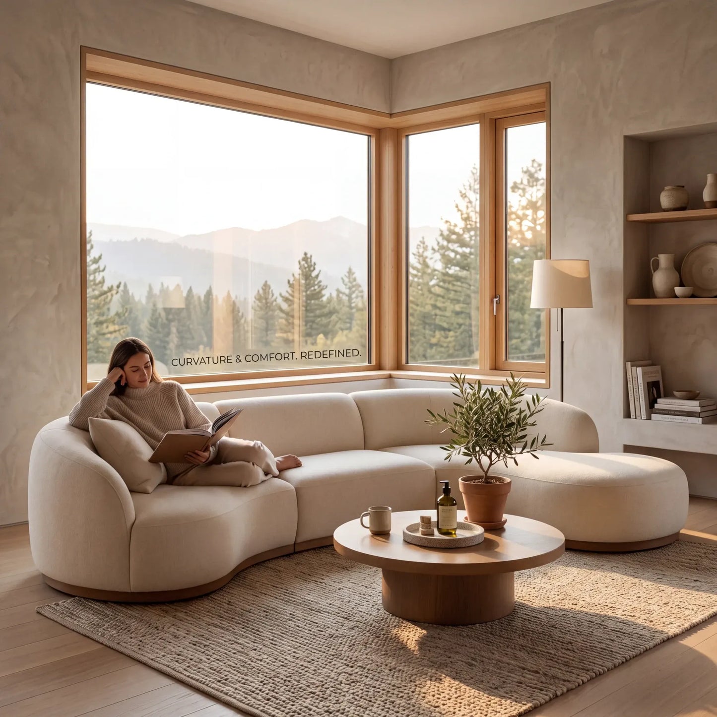 Home Atelier Curved Modern Sectional Sofa for Living Room