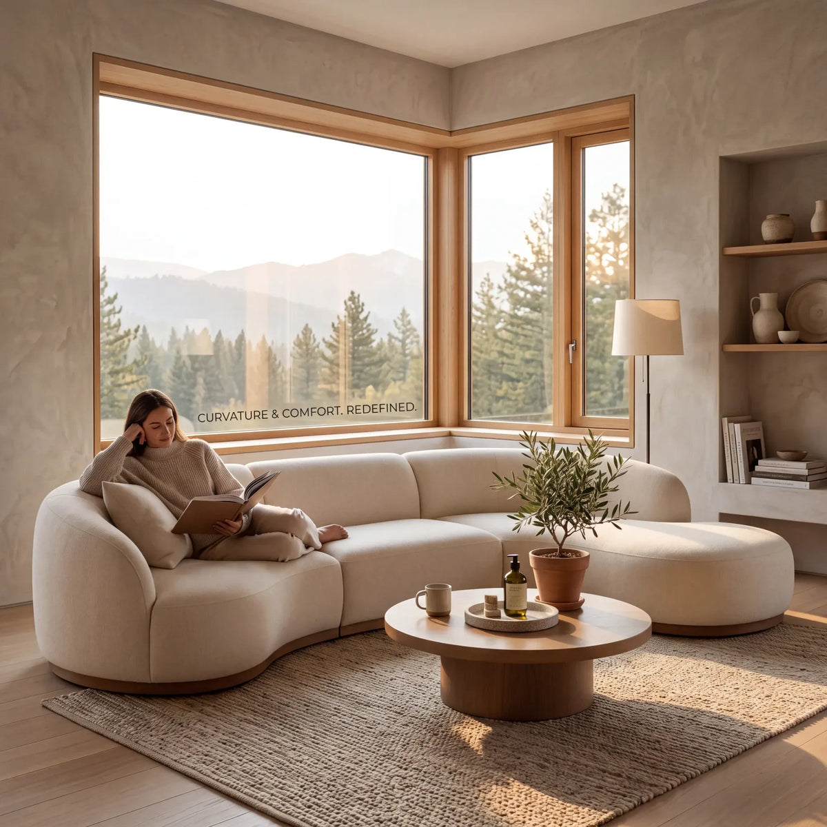 Home Atelier Curved Modern Sectional Sofa for Living Room