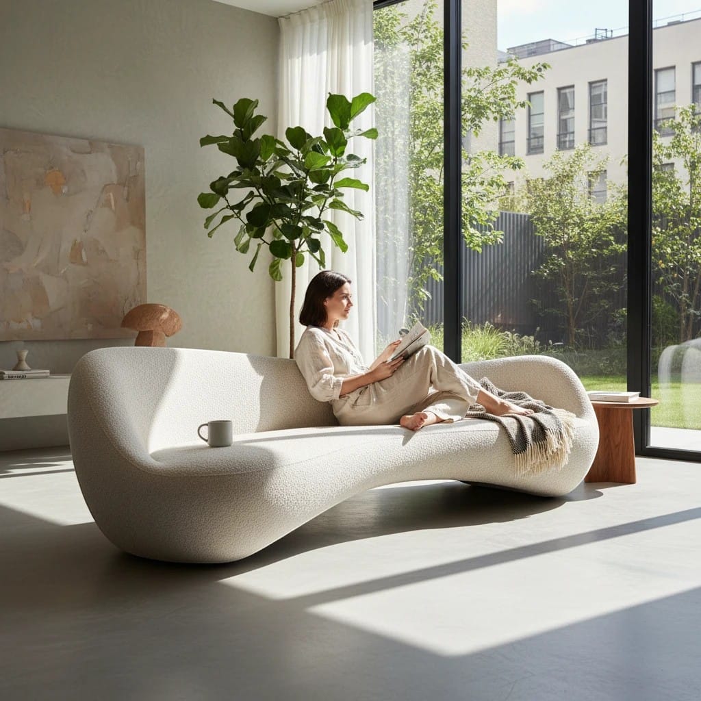 Home Atelier Curved Organic Modern Living Room Sofa