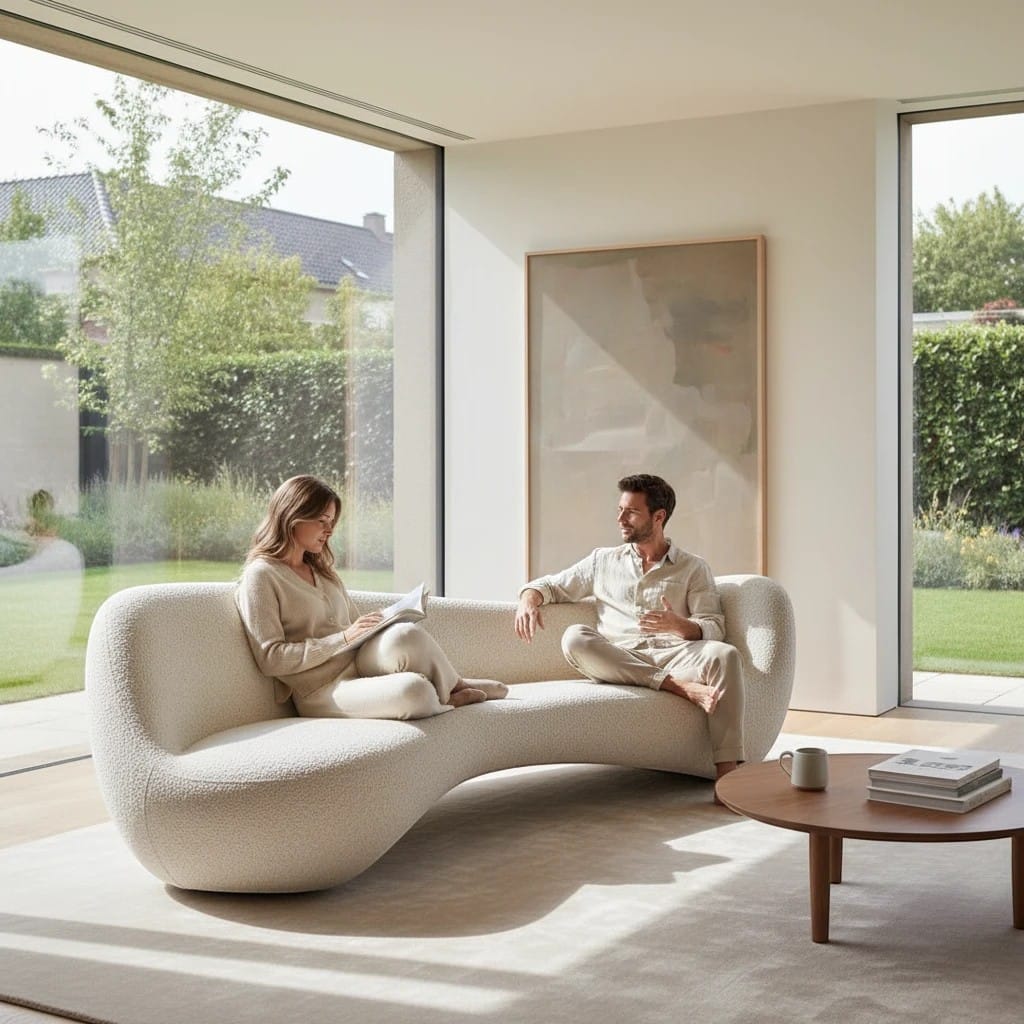 Home Atelier Curved Organic Modern Living Room Sofa